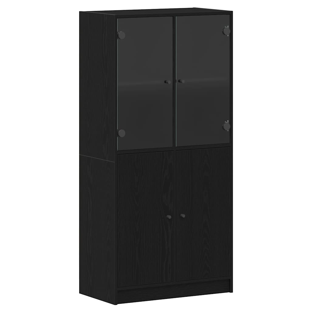Haut Armoire Noir 68 x 37 x 142 cm Bois d'ingénierie - XIOS