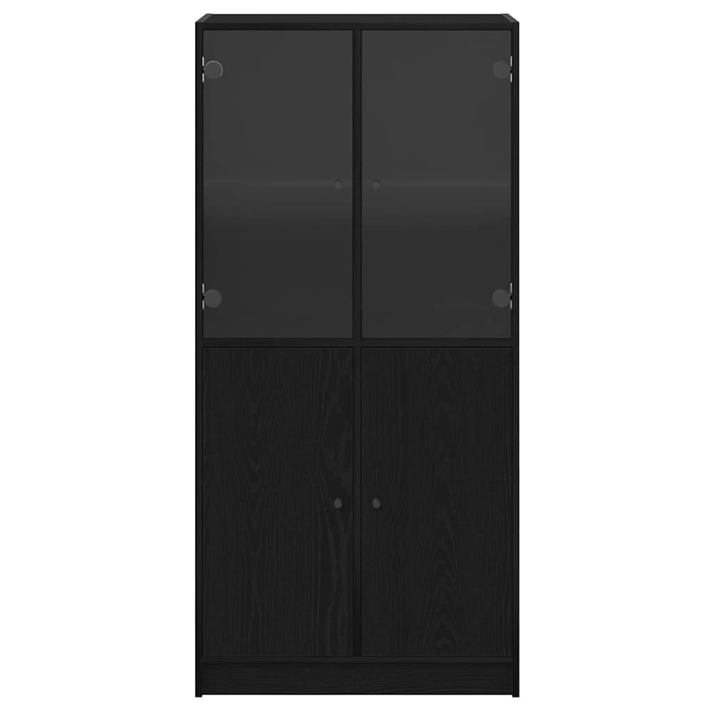 Haut Armoire Noir 68 x 37 x 142 cm Bois d'ingénierie - XIOS