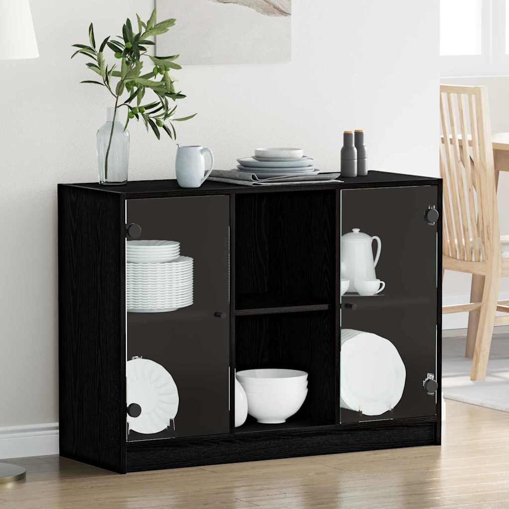 Buffet Chêne noir 102 x 37 x 75,5 cm Bois d'ingénierie - XIOS