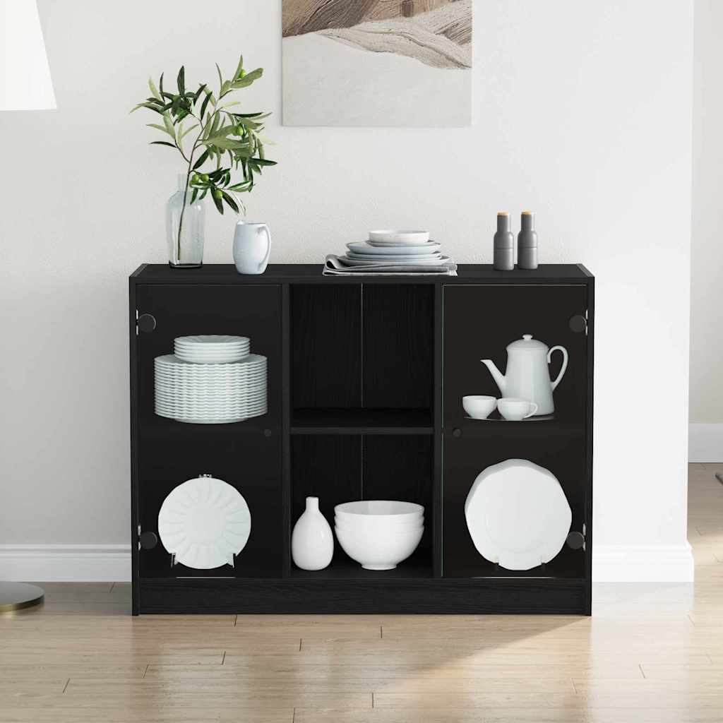Buffet Chêne noir 102 x 37 x 75,5 cm Bois d'ingénierie - XIOS