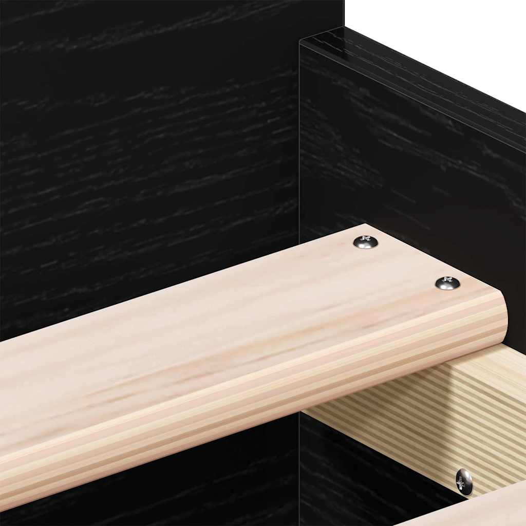 Cadre de lit Chêne noir 75 x 190 cm Bois d'ingénierie - XIOS