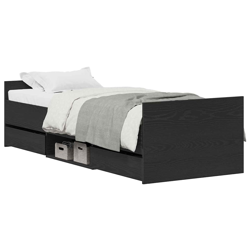 Cadre de lit Chêne noir 75 x 190 cm Bois d'ingénierie - XIOS