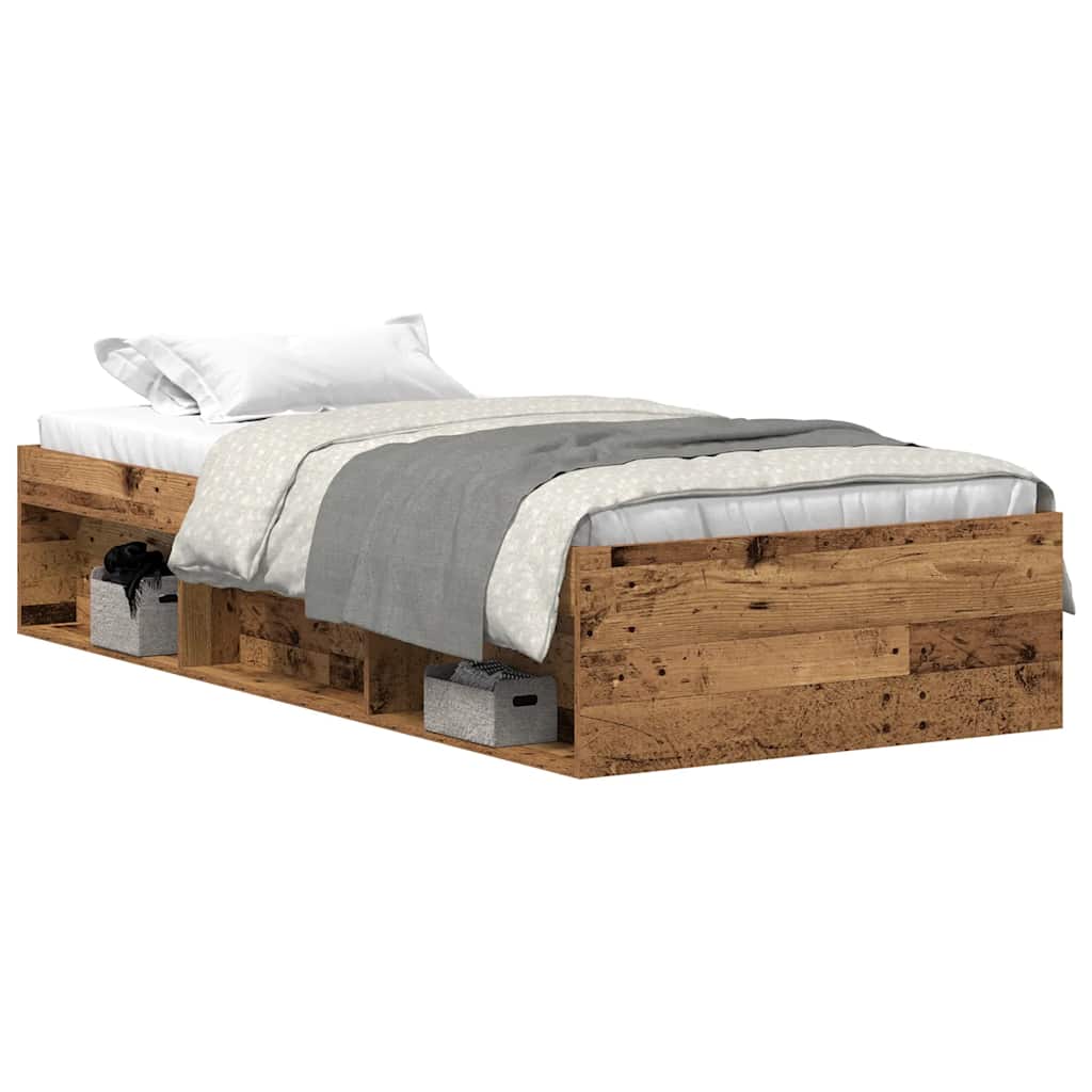 Cadre de lit sans matelas bois ancien 75 x 190 cm bois d'ingénierie - XIOS