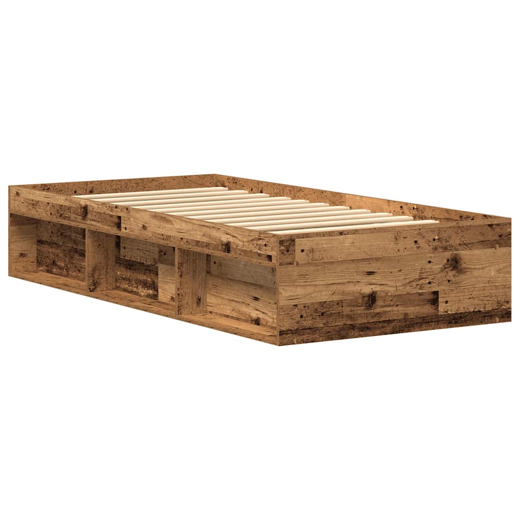 Cadre de lit sans matelas bois ancien 75 x 190 cm bois d'ingénierie - XIOS