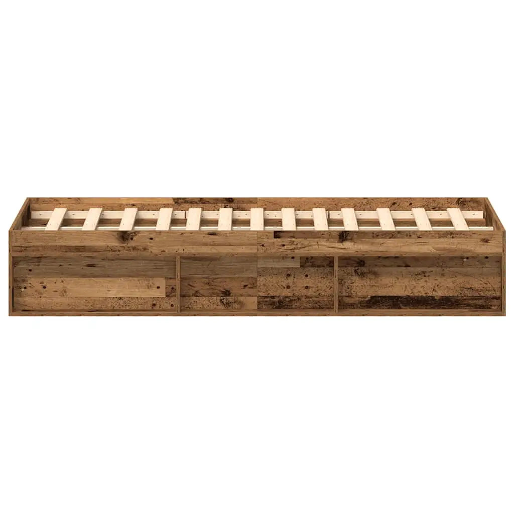 Cadre de lit sans matelas en bois ancien 150 x 200 cm bois d’ingénierie - XIOS