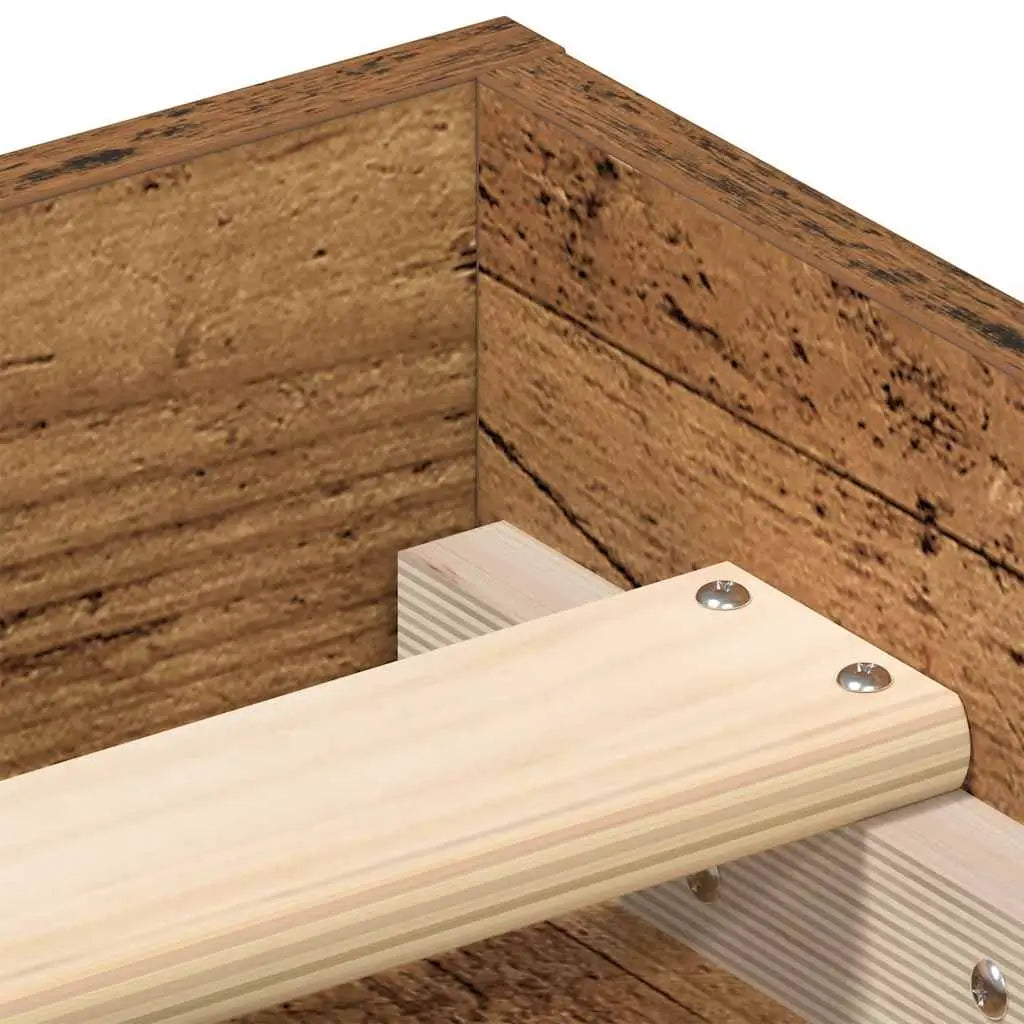 Cadre de lit sans matelas en bois ancien 150 x 200 cm bois d’ingénierie - XIOS