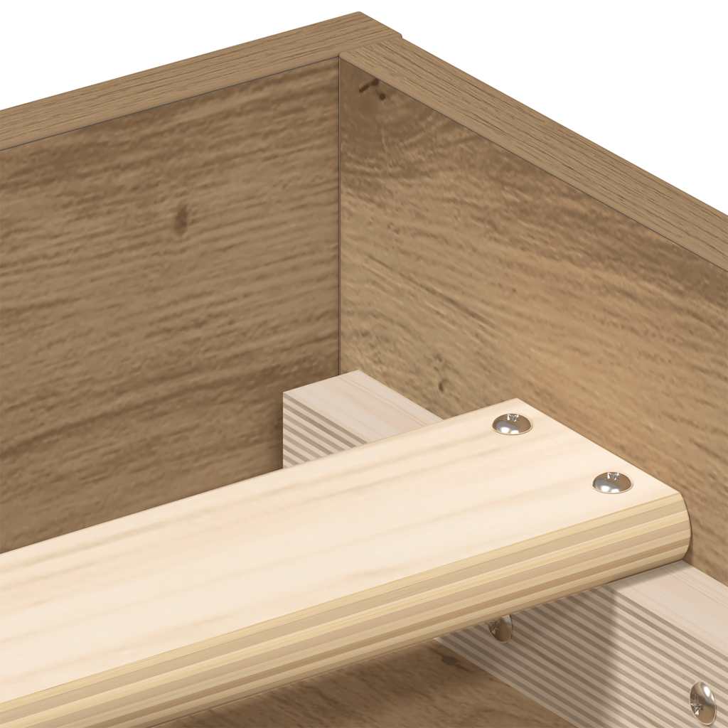 Cadre de lit sans matelas en chêne massif 150 x 200 cm bois d'ingénierie - XIOS