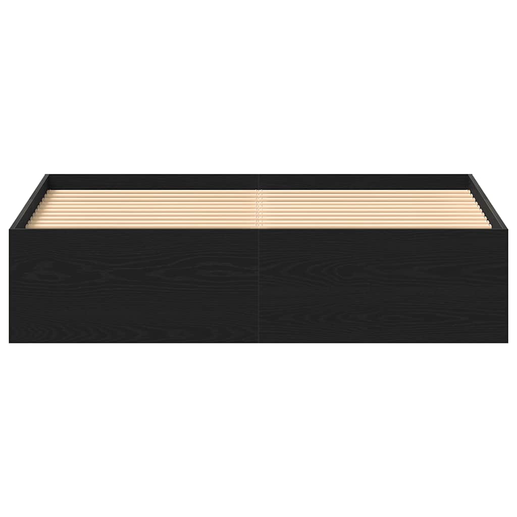 Cadre de lit sans matelas en chêne noir 150x200 cm bois d'ingénierie - XIOS
