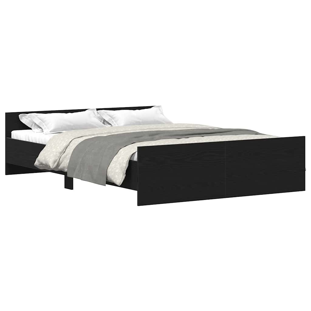 Cadre de lit sans matelas chêne noir 120 x 200 cm bois d'ingénierie - XIOS