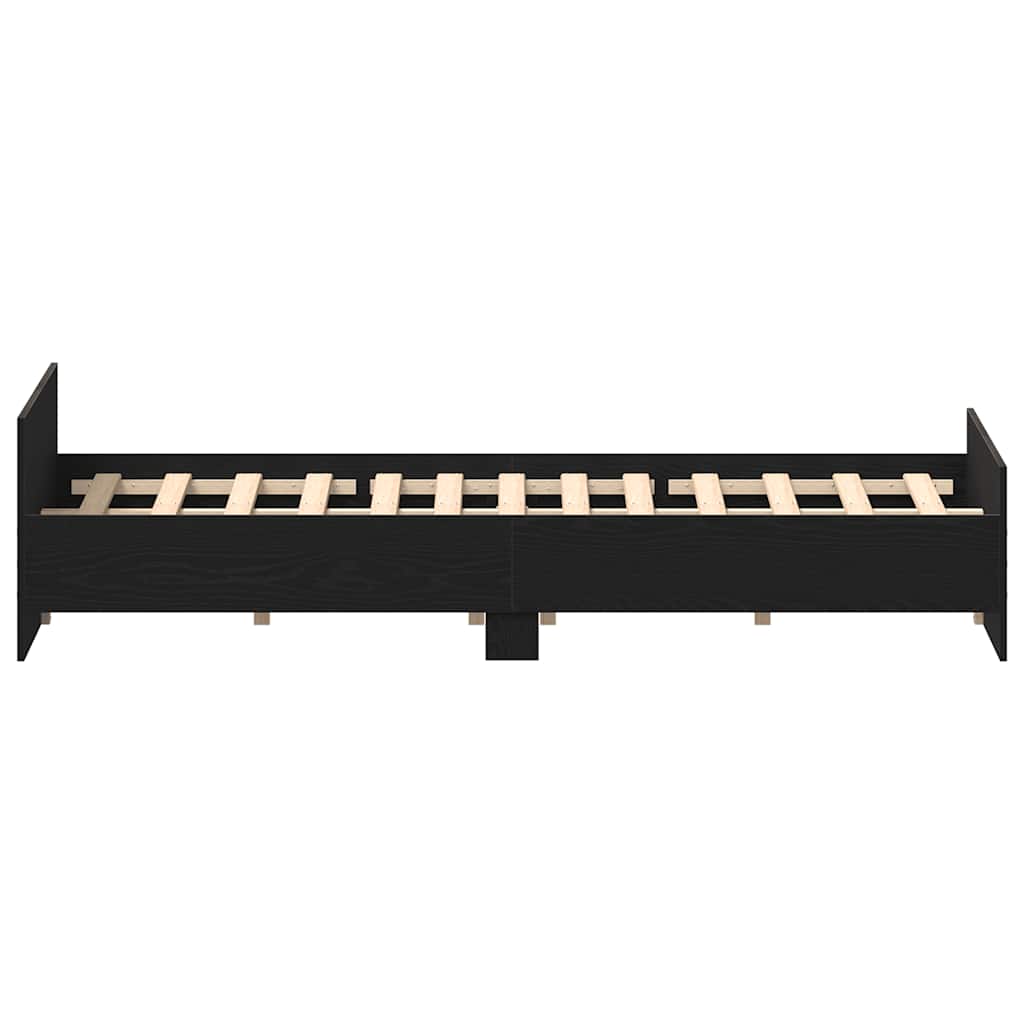 Cadre de lit sans matelas chêne noir 120 x 200 cm bois d'ingénierie - XIOS