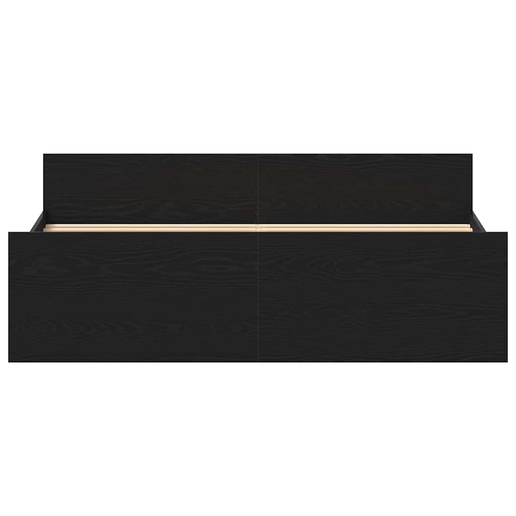 Cadre de lit sans matelas en chêne noir 150x200 cm bois d'ingénierie - XIOS