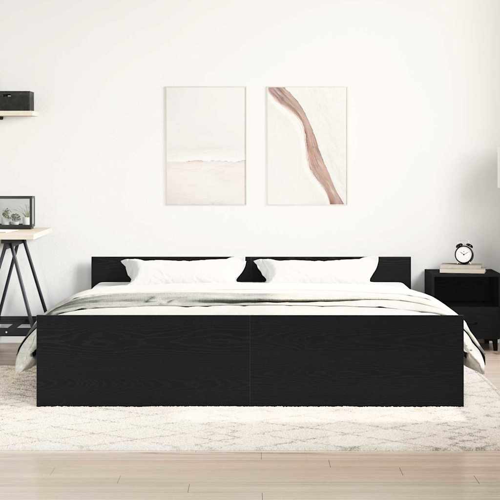 Cadre de lit sans matelas Chêne noir 180 x 200 cm Bois d'ingénierie - XIOS