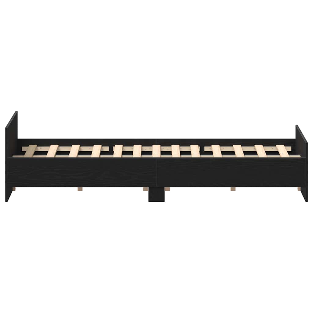 Cadre de lit sans matelas chêne noir 120 x 190 cm bois d'ingénierie - XIOS