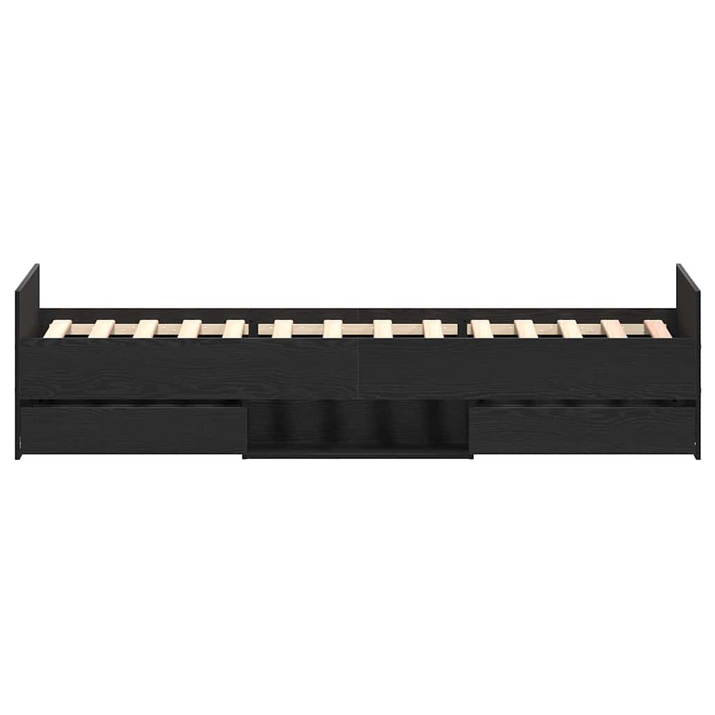 Cadre de lit Chêne noir 100 x 200 cm Bois d'ingénierie - XIOS