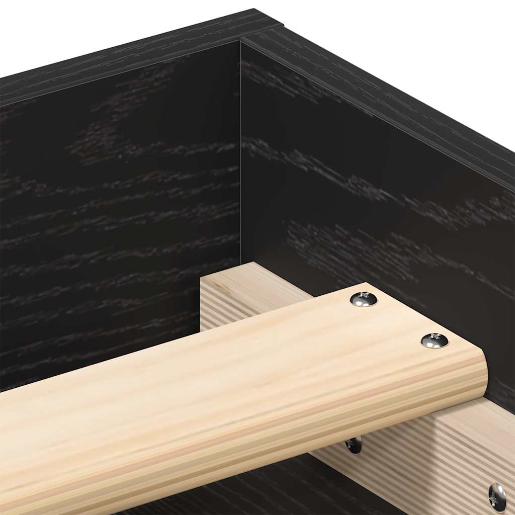 Cadre de lit sans matelas en chêne noir 100x200 cm bois d'ingénierie - XIOS