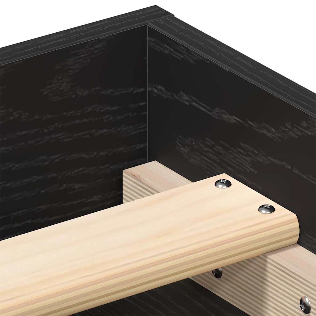 Cadre de lit sans matelas en chêne noir 140x200 cm bois d'ingénierie - XIOS