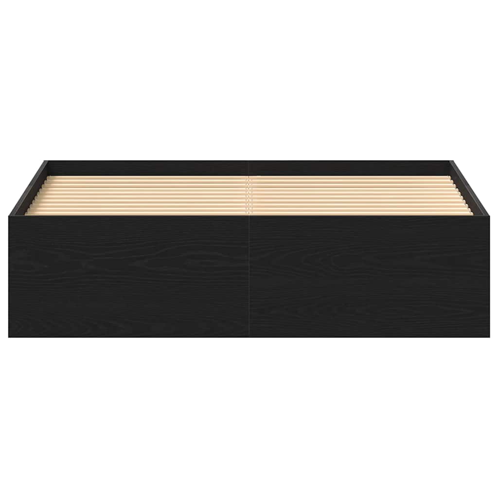 Cadre de lit sans matelas chêne noir 120 x 190 cm bois d'ingénierie - XIOS