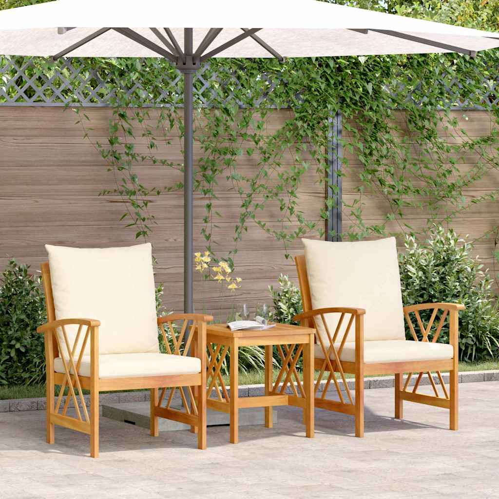 Ensemble de canapé de jardin avec coussin 3 pcs Huile Naturelle - XIOS