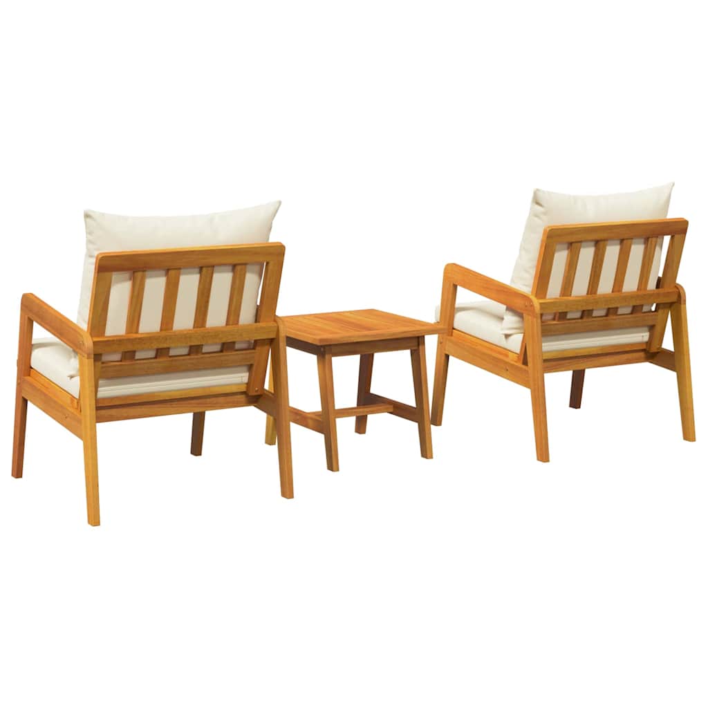 Ensemble bistrot avec coussin 3 pcs Marron Bois d'Acacia Massif - XIOS