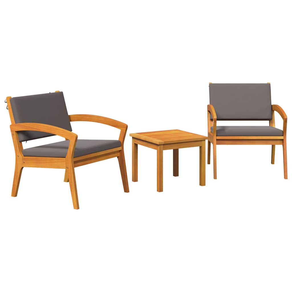 Ensemble bistrot avec coussin 3 pcs Marron Polyester - XIOS
