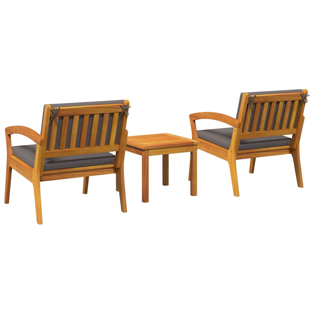 Ensemble bistrot avec coussin 3 pcs Marron Polyester - XIOS