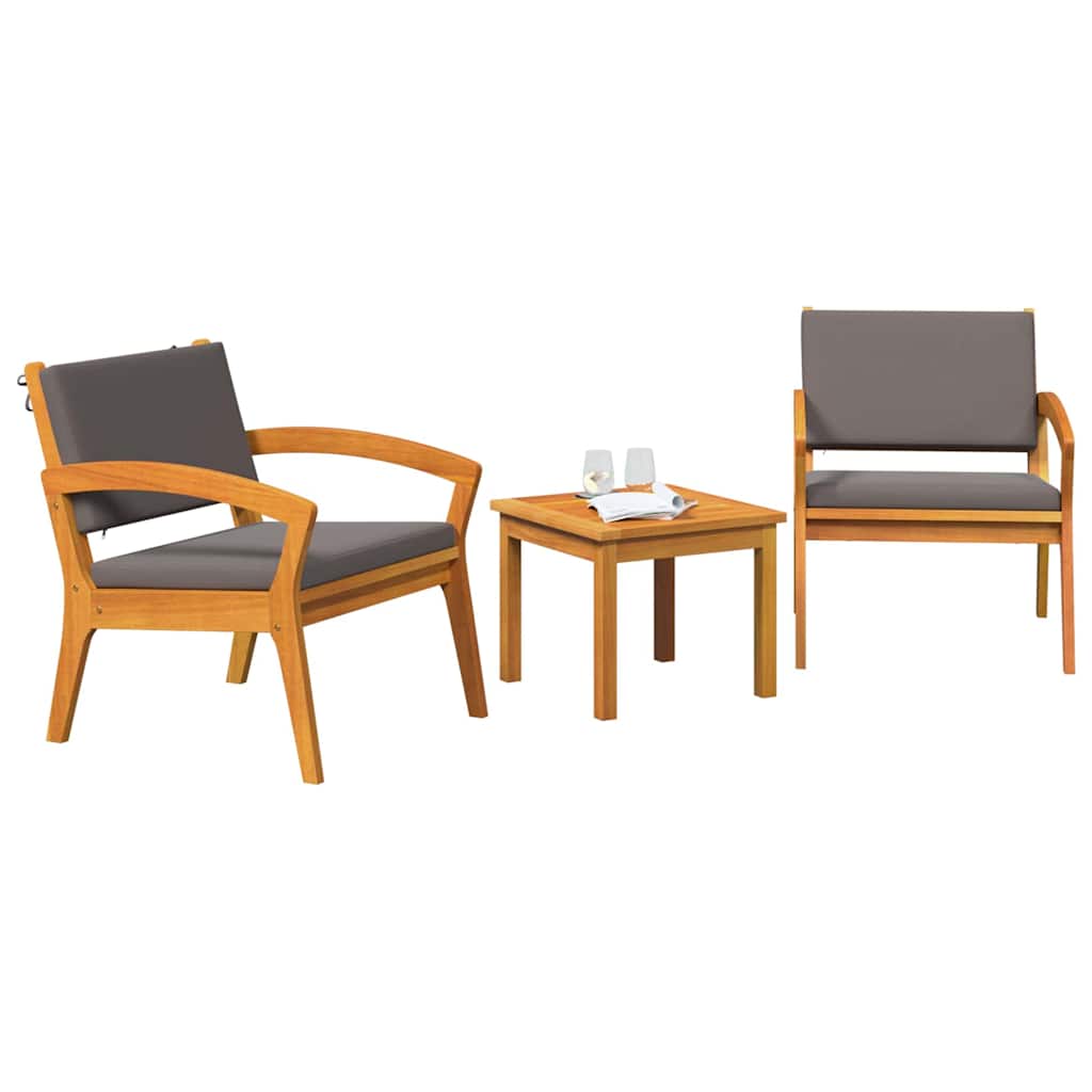 Ensemble bistrot avec coussin 3 pcs Marron Polyester - XIOS