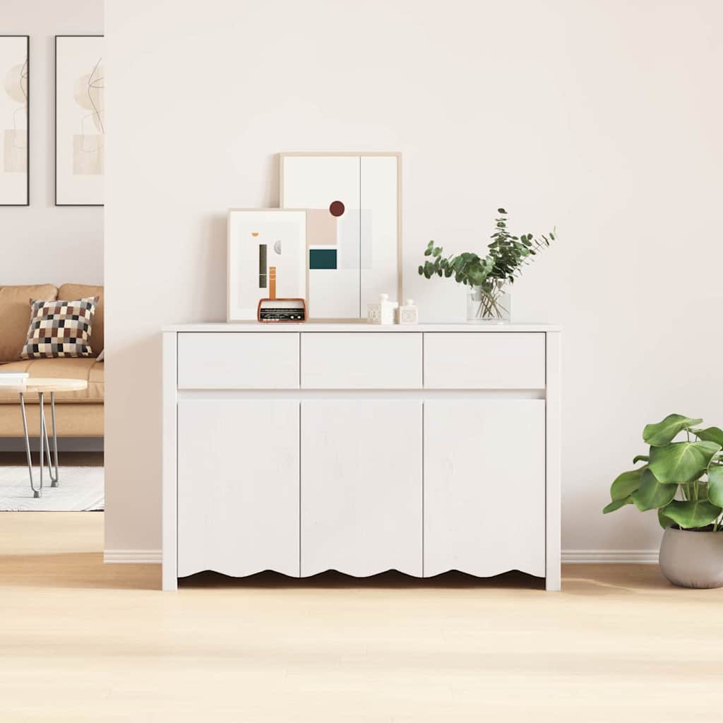 Buffet Drammen Blanc 114 x 43 x 75.5 cm Bois de pin massif - XIOS