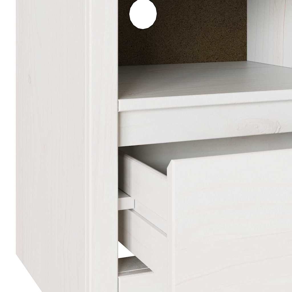 Meuble TV Drammen Blanc 99 x 43 x 55 cm Bois de pin massif - XIOS