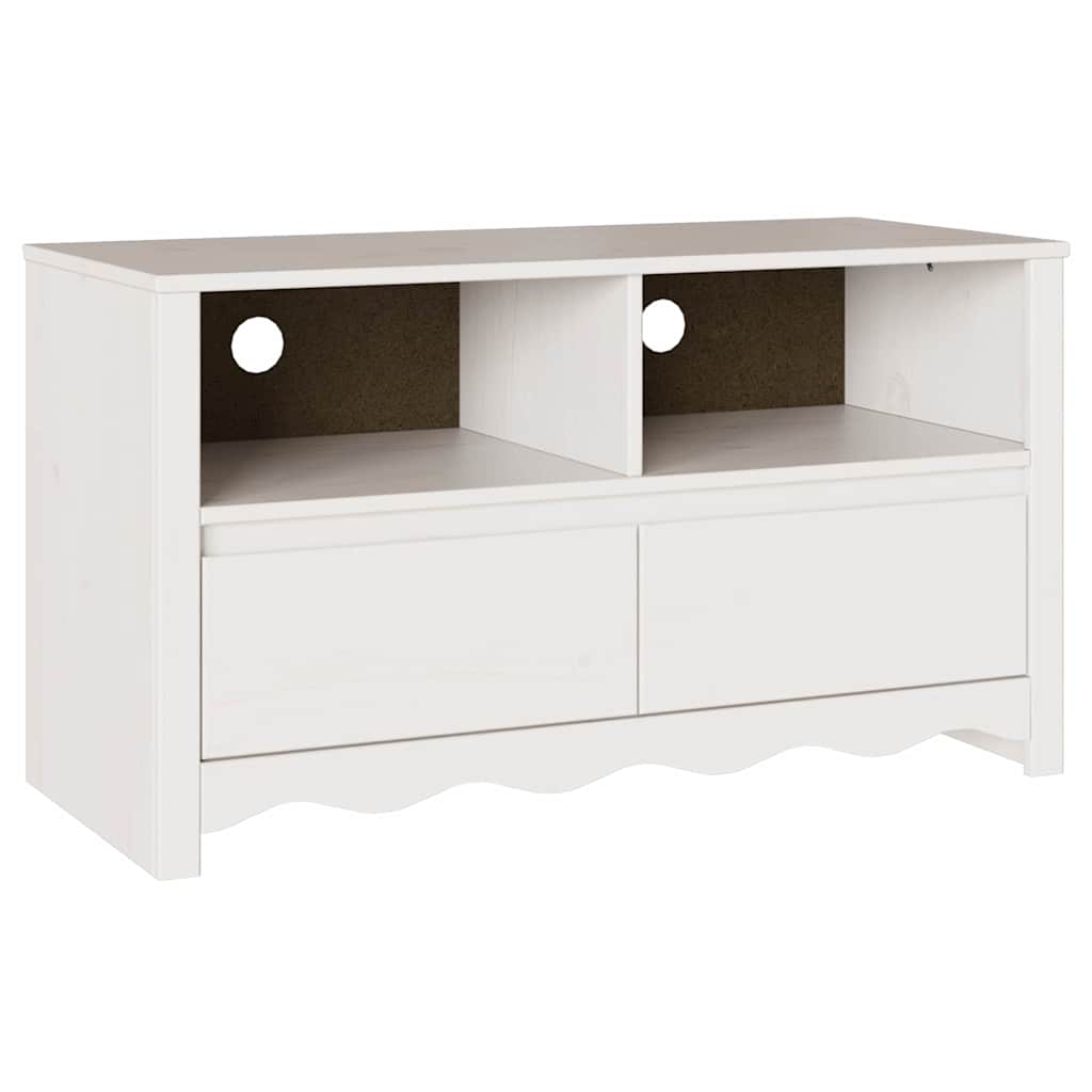Meuble TV Drammen Blanc 99 x 43 x 55 cm Bois de pin massif - XIOS