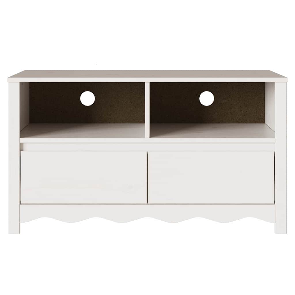 Meuble TV Drammen Blanc 99 x 43 x 55 cm Bois de pin massif - XIOS