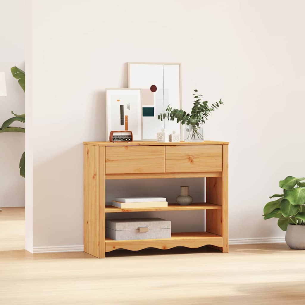 Table console avec tiroir Drammen Chêne 89.5 x 37 x 73 cm - XIOS