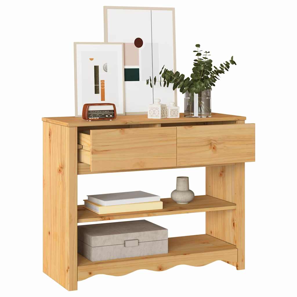 Table console avec tiroir Drammen Chêne 89.5 x 37 x 73 cm - XIOS