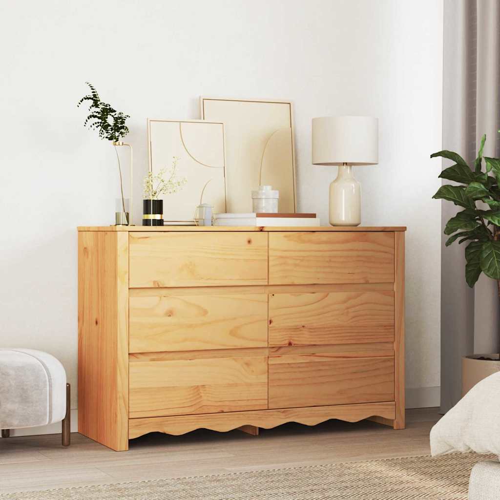 Commode Drammen Chêne 111 x 43 x 73,5 cm Bois de pin massif - XIOS