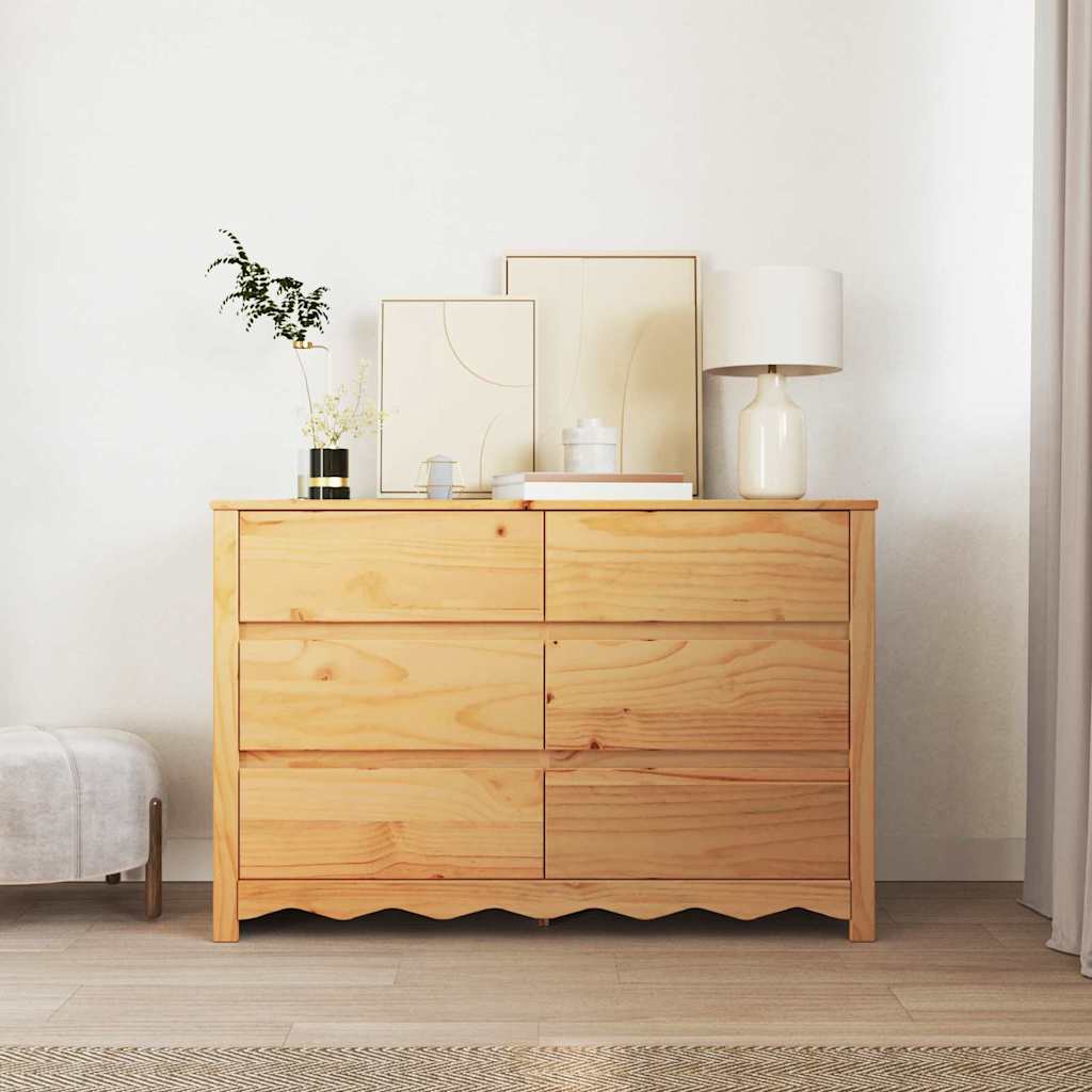 Commode Drammen Chêne 111 x 43 x 73,5 cm Bois de pin massif - XIOS