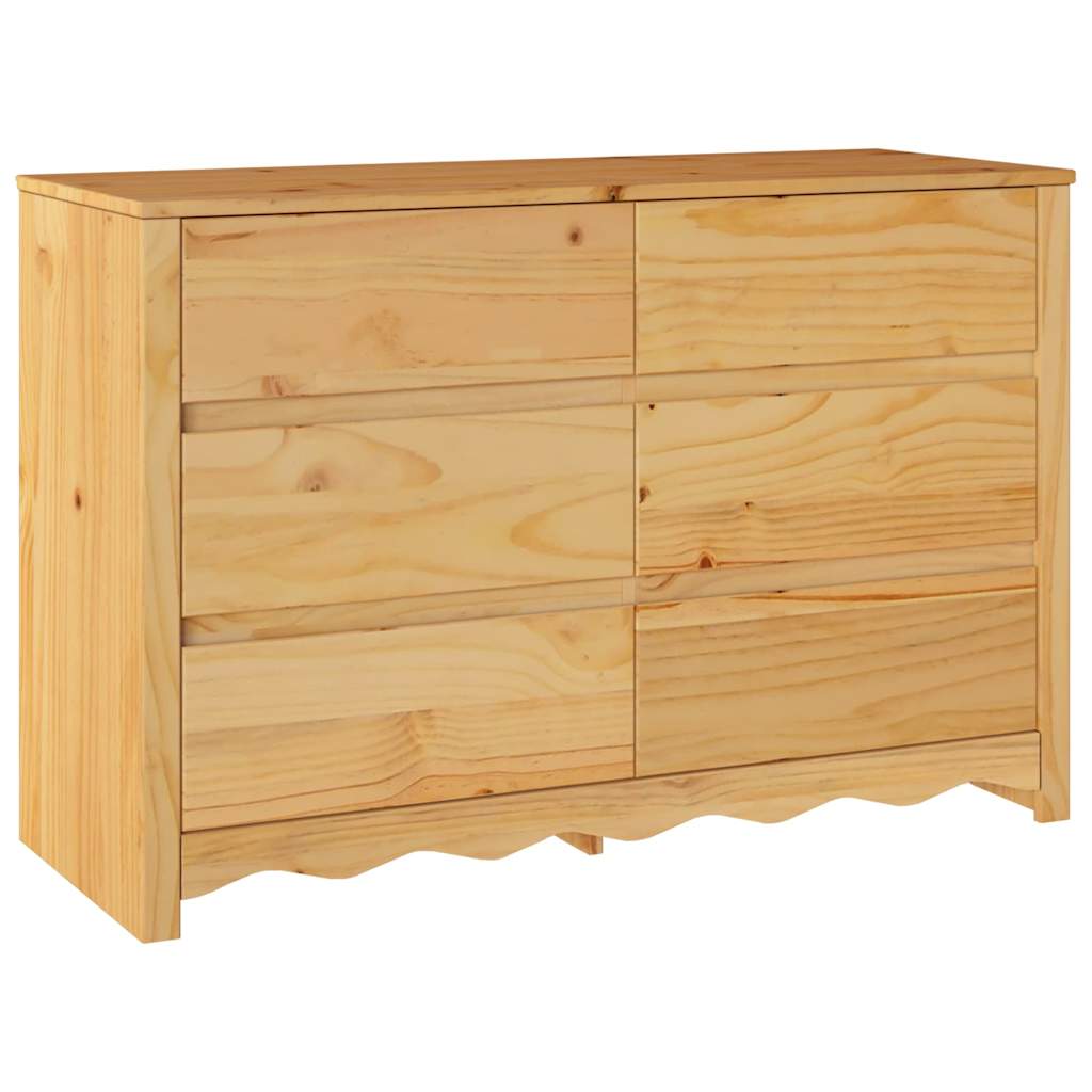Commode Drammen Chêne 111 x 43 x 73,5 cm Bois de pin massif - XIOS