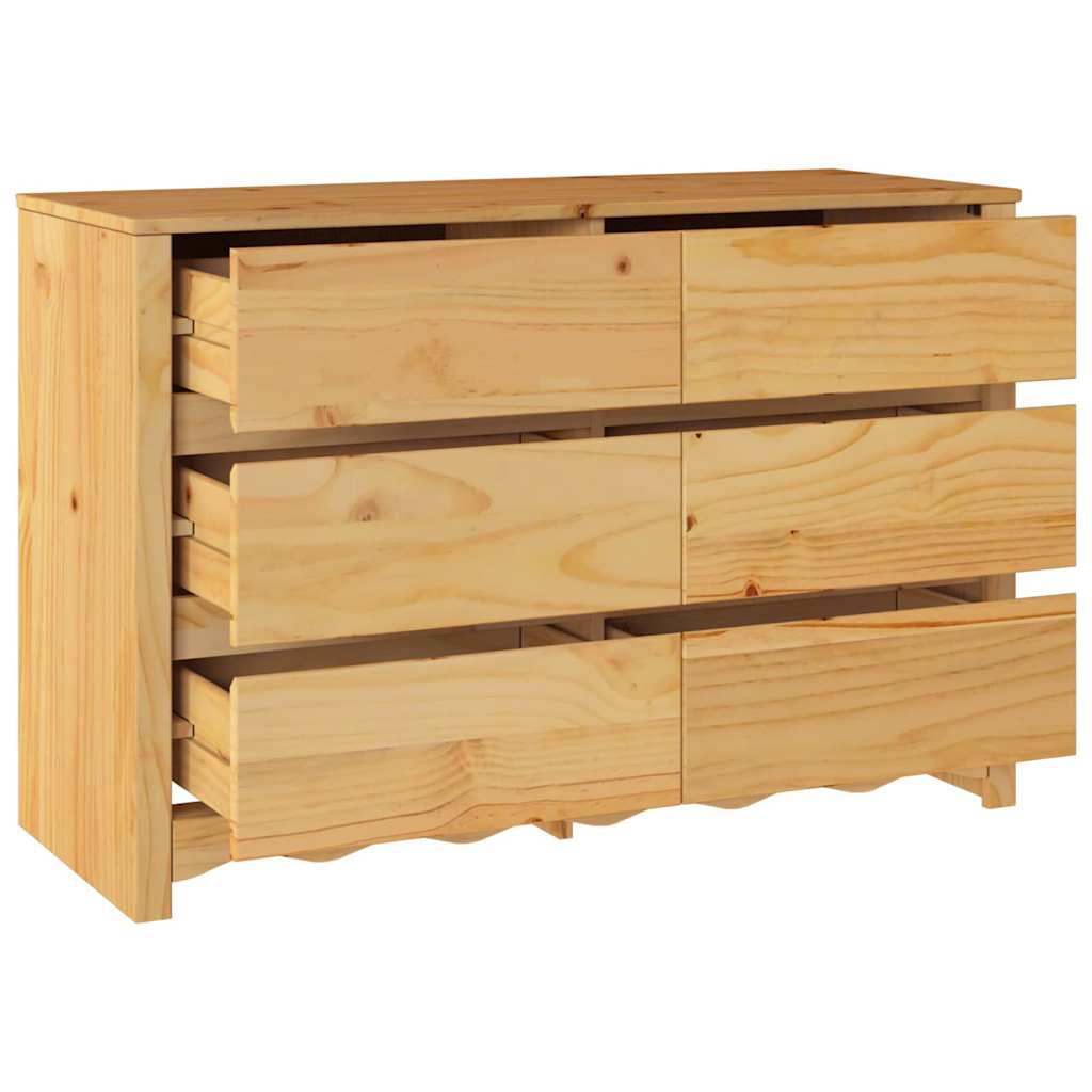 Commode Drammen Chêne 111 x 43 x 73,5 cm Bois de pin massif - XIOS