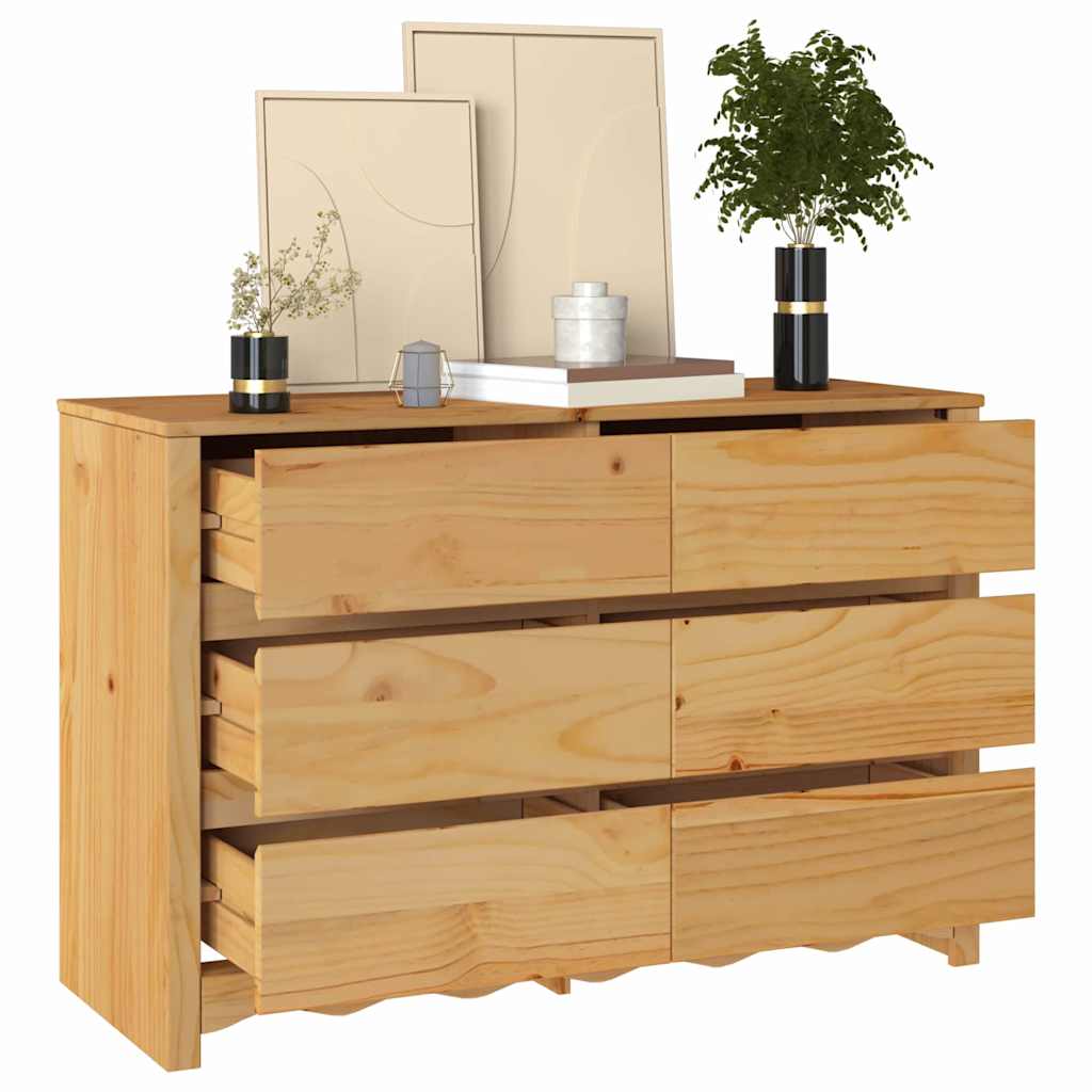 Commode Drammen Chêne 111 x 43 x 73,5 cm Bois de pin massif - XIOS