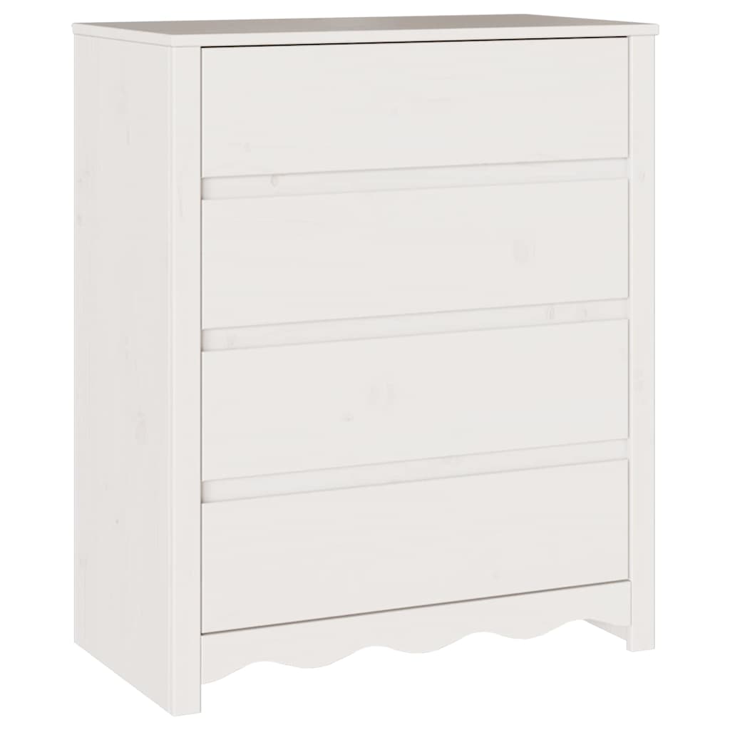 Commode Drammen Blanc 76,5 x 40 x 91 cm Bois de pin massif - XIOS