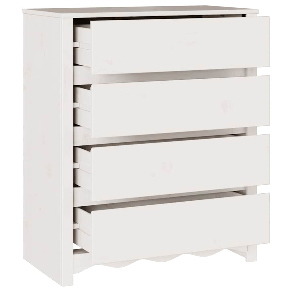 Commode Drammen Blanc 76,5 x 40 x 91 cm Bois de pin massif - XIOS