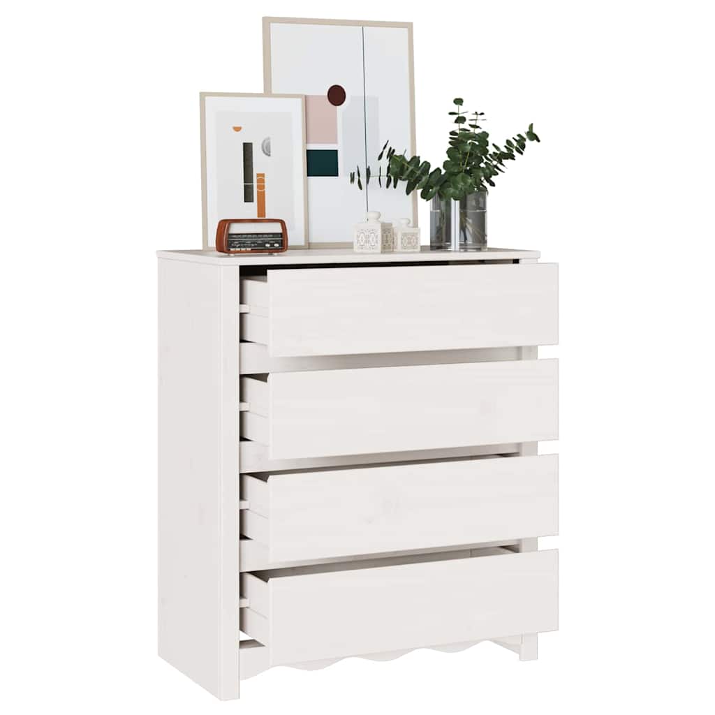 Commode Drammen Blanc 76,5 x 40 x 91 cm Bois de pin massif - XIOS
