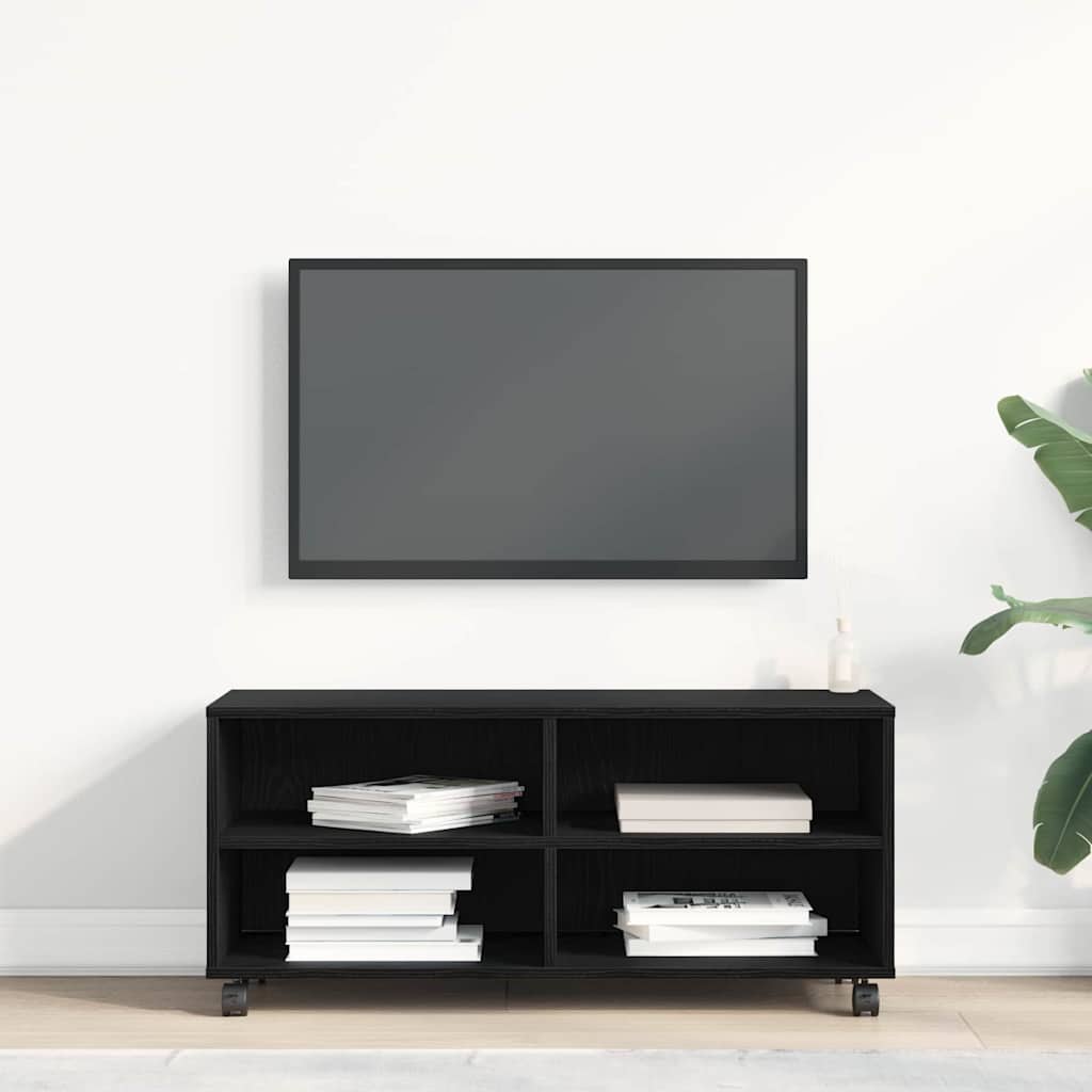 Meuble TV Noir 90 x 35 x 35 cm Bois d'ingénierie - XIOS