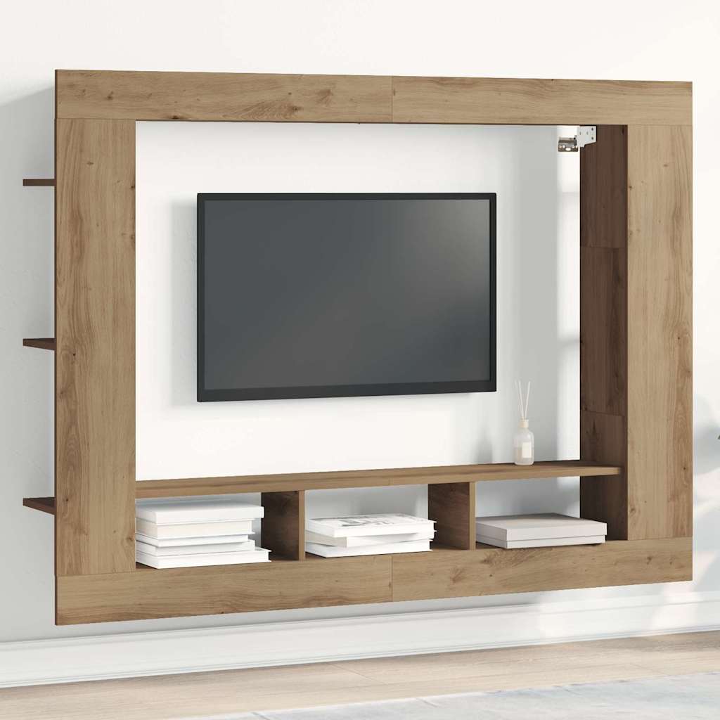 Meuble TV chêne artisanal 152 x 22 x 113 cm Bois d'ingénierie - XIOS
