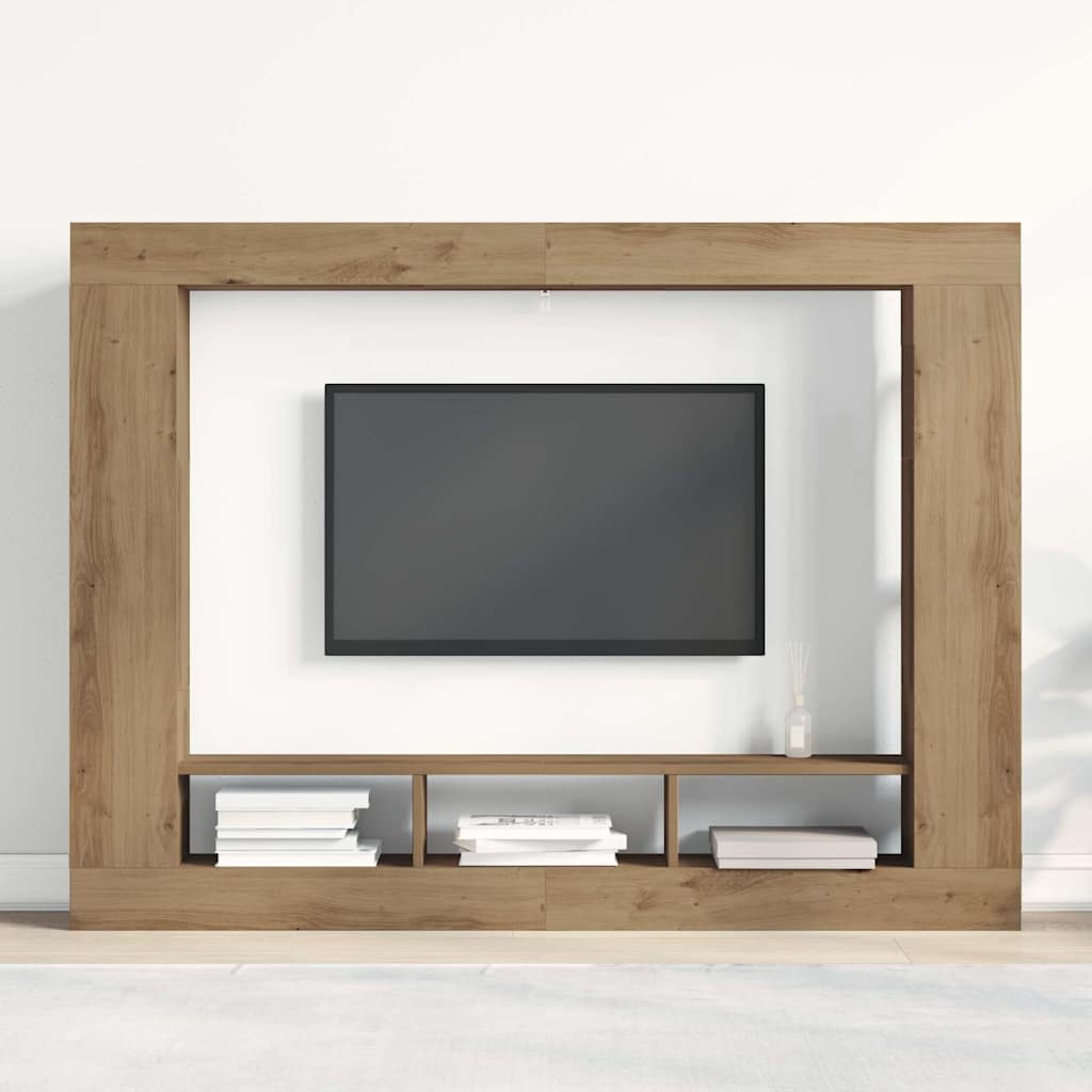Meuble TV chêne artisanal 152 x 22 x 113 cm Bois d'ingénierie - XIOS