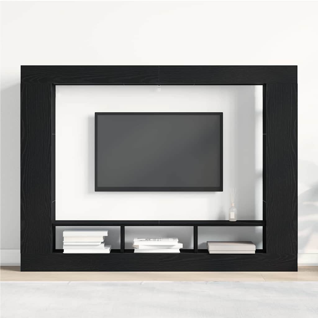 Meuble TV Chêne noir 152 x 22 x 113 cm Bois d'ingénierie - XIOS