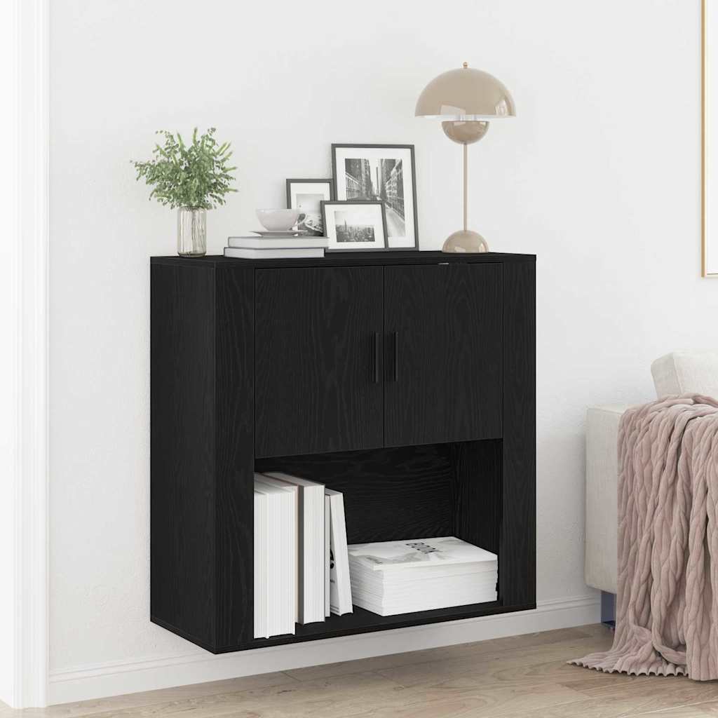 Meuble mural Chêne noir 80 x 33 x 80 cm Bois d'ingénierie - XIOS