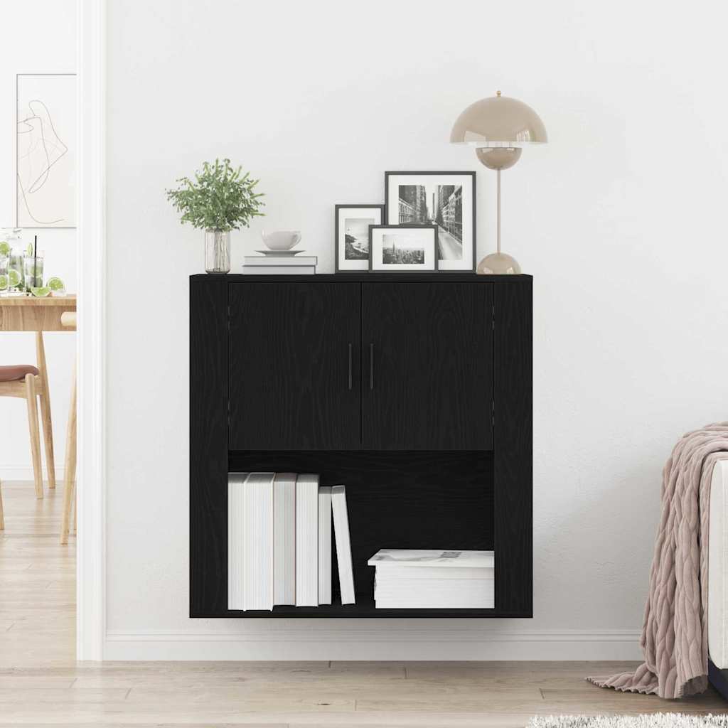 Meuble mural Chêne noir 80 x 33 x 80 cm Bois d'ingénierie - XIOS