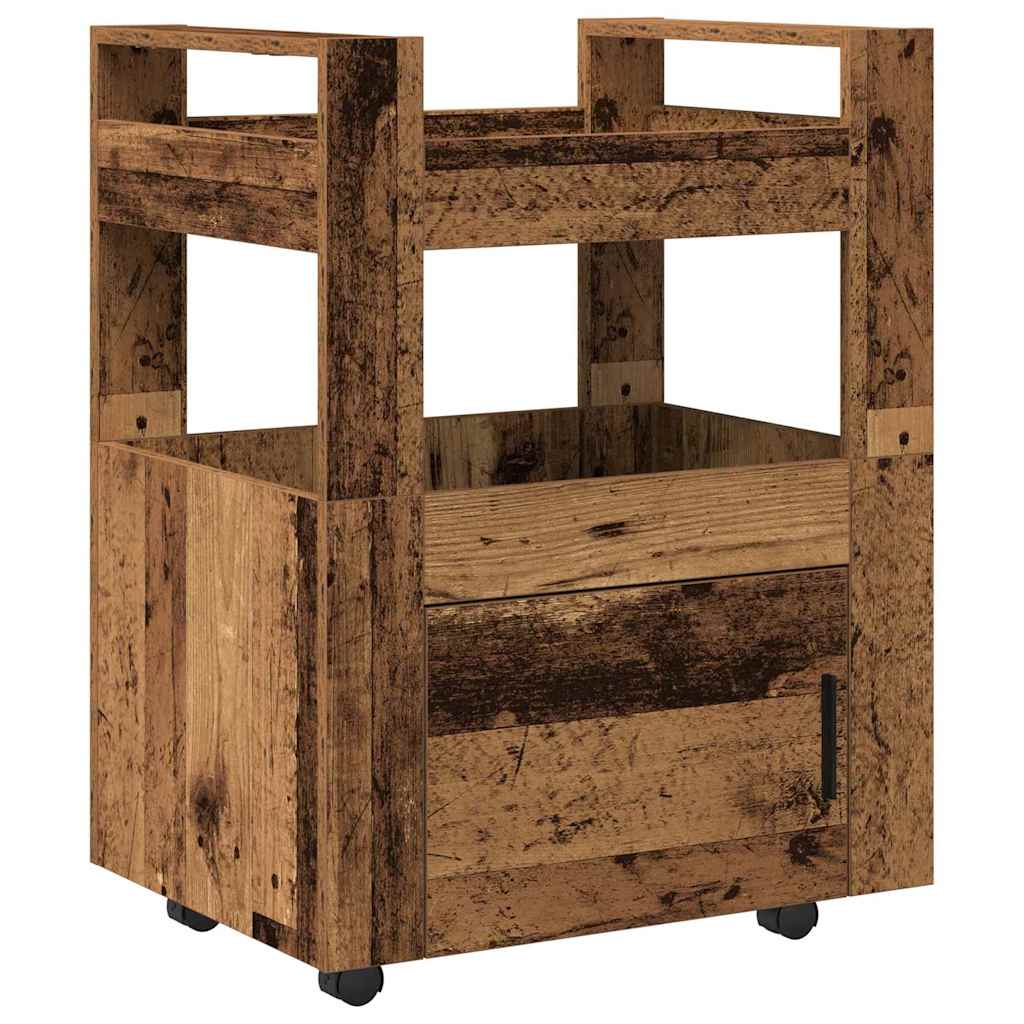 Chariot de cuisine Bois ancien 60 x 45 x 80 cm - XIOS