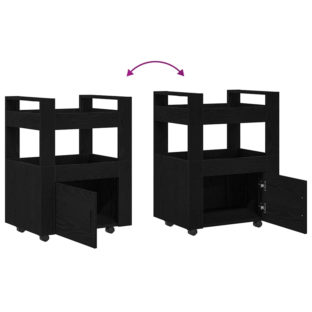 Chariot de cuisine Chêne noir 60 x 45 x 80 cm Bois d'ingénierie - XIOS