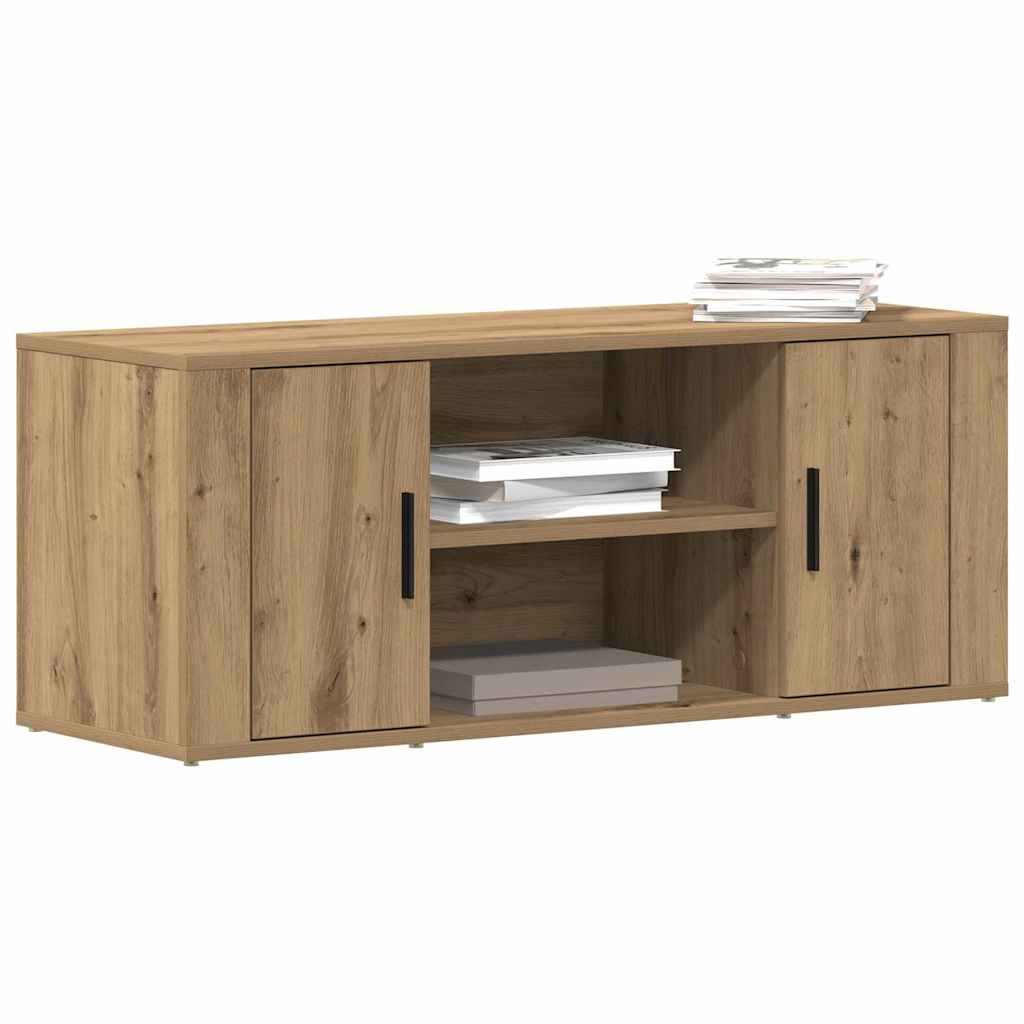Meuble TV chêne artisanal 100 x 35 x 40 cm Bois d'ingénierie - XIOS