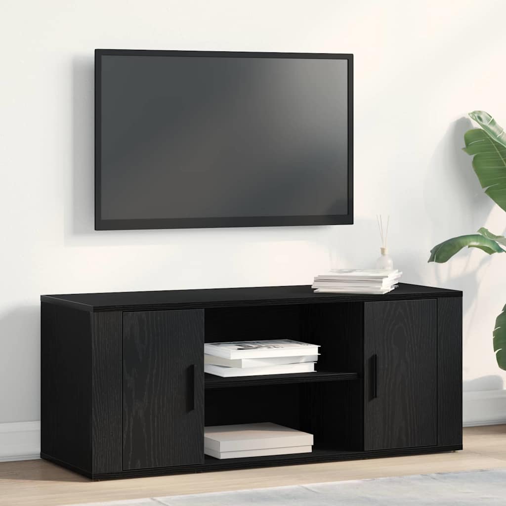 Meuble TV Chêne noir 100 x 35 x 40 cm Bois d'ingénierie - XIOS